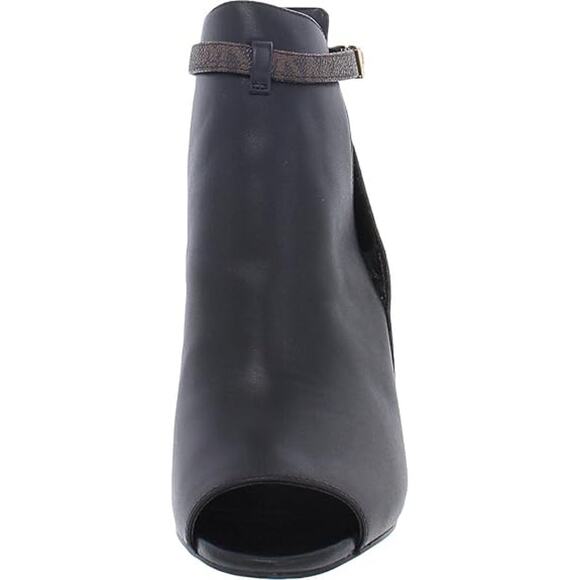 NWT Michael Kors Women's Lawson High-Heel Buckled Open Toe,Black/Brown-Size 5 - Picture 3 of 3